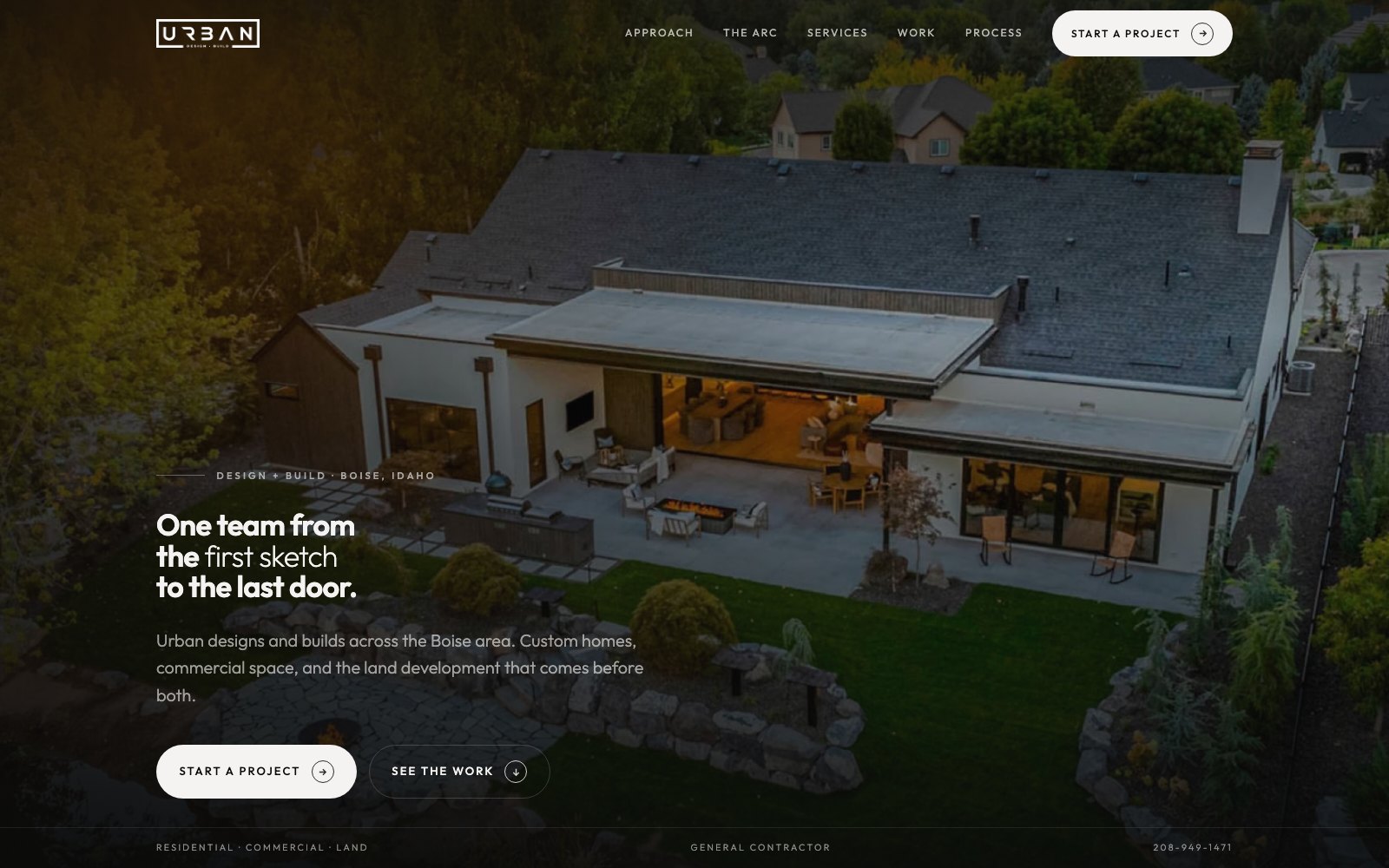 The new Urban Design+Build homepage concept